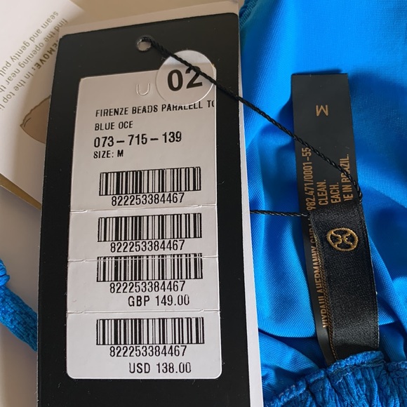 Vix Firenze Beads Parallel Triangle Bikini Top in Blue Ocean - Picture 9 of 9